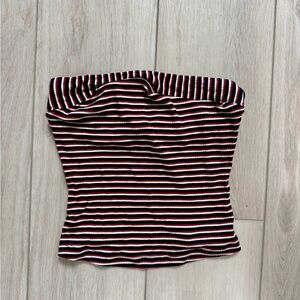 Red and white striped tube top